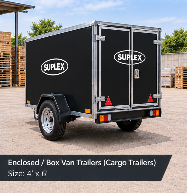 Suplex 4' x 6' Enclosed Cargo Trailer – Single Axle, Barn Doors - Image 3