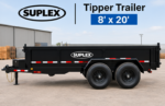 Suplex 8' x 20' Tipper Trailer – Tandem Axle, Hydraulic Dump Bed - Image 4