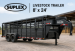 Suplex 8' x 24' Livestock Trailer – Tandem Axle, Gooseneck Stock Trailer