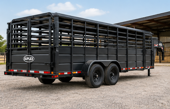 Suplex 8' x 24' Livestock Trailer – Tandem Axle, Gooseneck Stock Trailer - Image 4