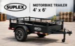 Suplex 4' x 6' Motorbike Trailer – Single Axle, Rail Sides