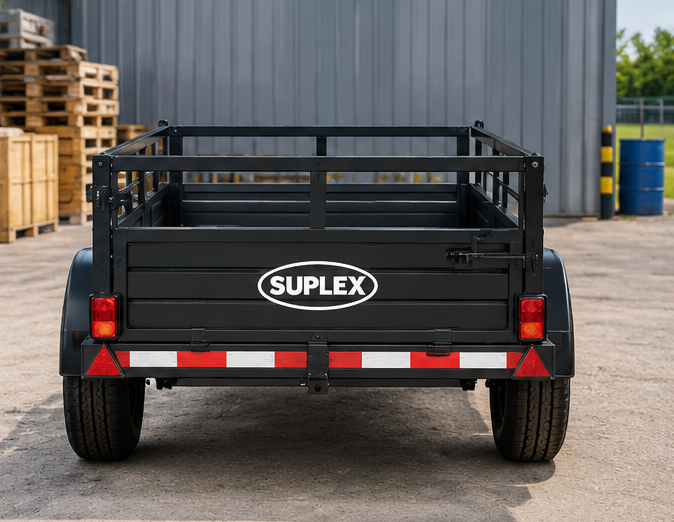 Suplex 4' x 6' Motorbike Trailer – Single Axle, Rail Sides - Image 2