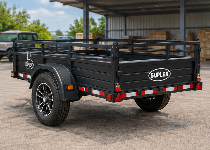 Suplex 4' x 6' Motorbike Trailer – Single Axle, Rail Sides - Image 4