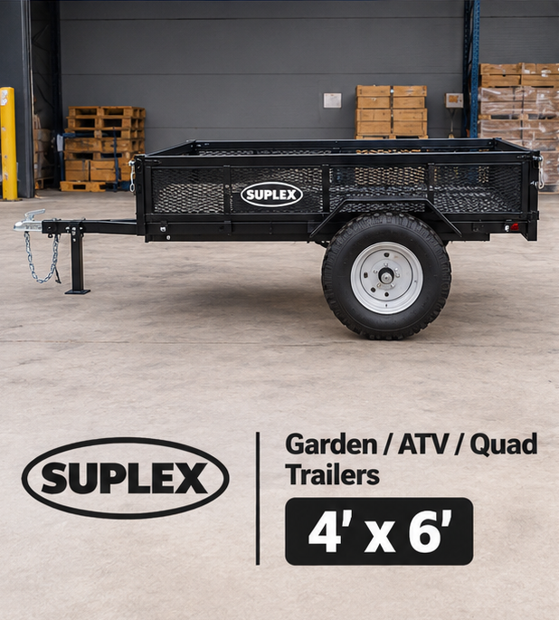 Suplex 4' x 6' Garden ATV Quad Trailer – Single Axle, Off-Road Tyres - Image 3