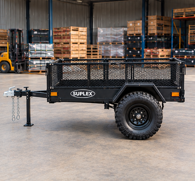 Suplex 4' x 6' Mesh-sided Cage Trailer – Single Axle, High Mesh Sides - Image 3