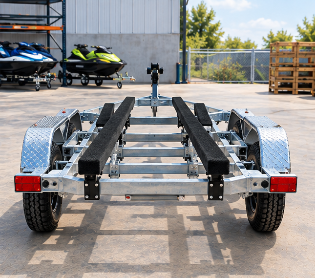 Suplex 12–14 ft Boat & Jet Ski Trailer – Tandem Axle, Galvanized Bunk Frame - Image 2
