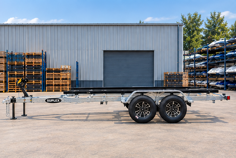 Suplex 16–22 ft Boat & Jet Ski Trailer – Tandem Axle, Galvanized Bunk Frame - Image 3