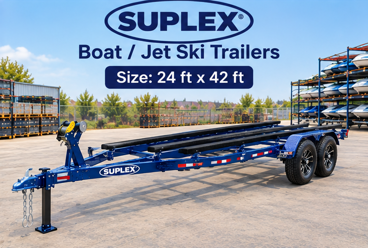 Suplex 24–42 ft Boat & Jet Ski Trailer – Tandem Axle, Heavy-Duty Bunk Frame - Image 4