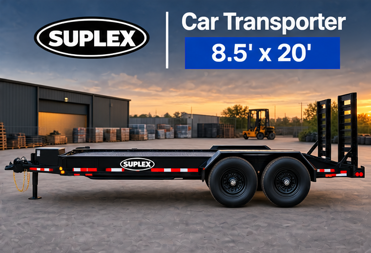 Suplex 8.5' x 20' Car Transporter Trailer – Tandem Axle, Stand-up Ramps - Image 4