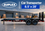 Suplex 8.5' x 28' Car Transporter Trailer – Tandem Axle, Stand-up Ramps - Image 4