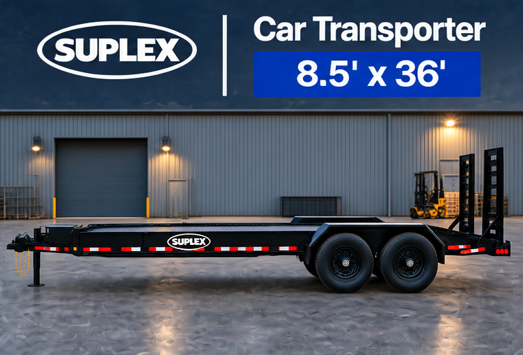 Suplex 8.5' x 36' Car Transporter Trailer – Tandem Axle, Stand-up Ramps - Image 4