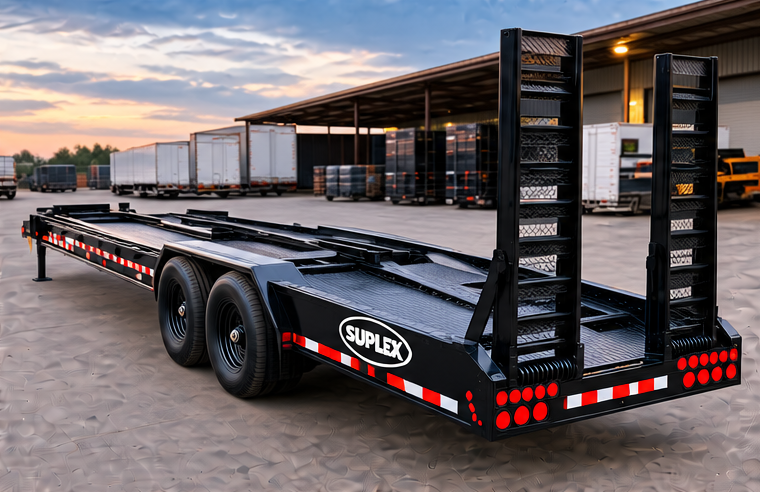 Suplex 8.5' x 53' Car Transporter Trailer – Tandem Axle, Stand-up Ramps - Image 2