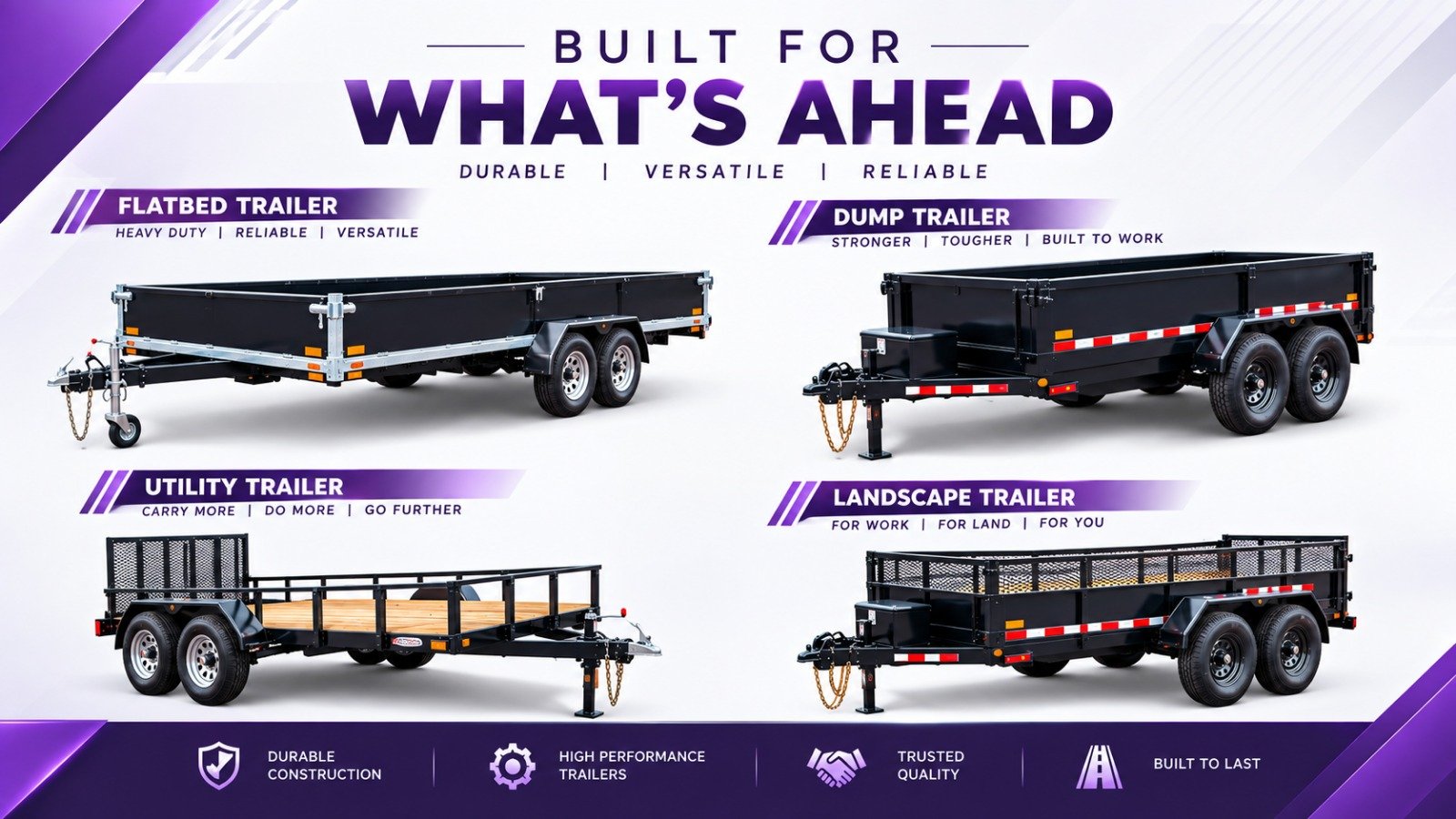 Suplex flatbed, dump, utility and landscape trailers